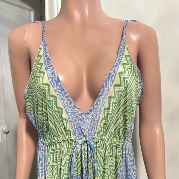 ANISA Women’s Open Back V- Neck Maxi Dress 100% silk - Picture 4 of 13